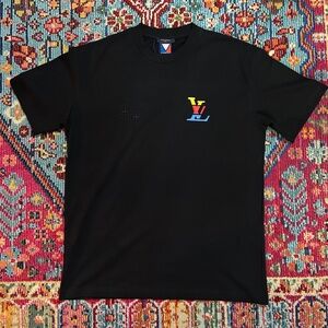 MEN'S LOUIS VUITTON 37TH AMERICA"S CUP LOGO BLACK T-SHIRT SIZE XXL EXCELLENT